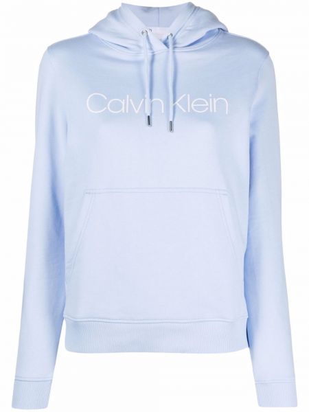 Trykt bomull hettegenser Calvin Klein blå