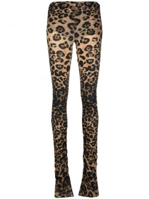 Leggings à imprimé à imprimé léopard drapé Blumarine marron