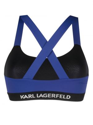 Top s potiskem Karl Lagerfeld modrý