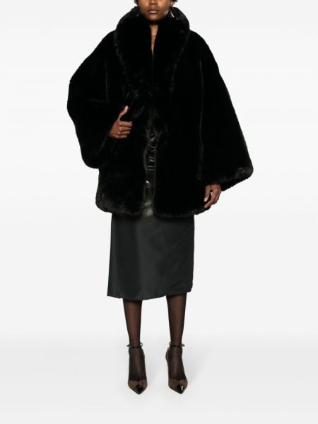 Manteau de fourrure col châle Saint Laurent Pre-owned noir
