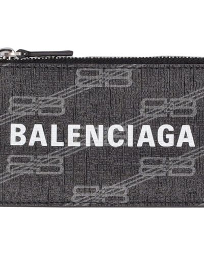 Δερμάτινος πορτοφόλι με φερμουάρ από δερματίνη Balenciaga μαύρο