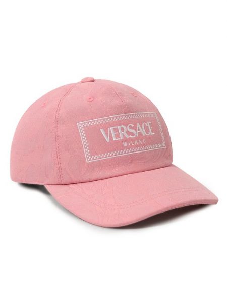 Хлопковая кепка Versace розовая