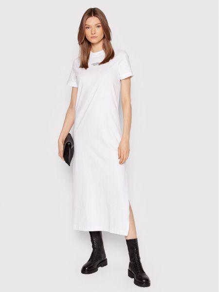 Džinsinė suknelė Calvin Klein Jeans balta