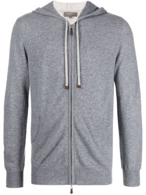 Kaschmir hoodie mit reißverschluss N.peal grau