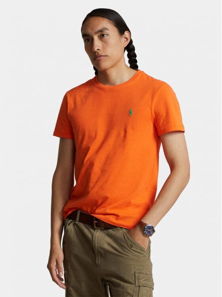 Поло тениска slim Polo Ralph Lauren оранжево