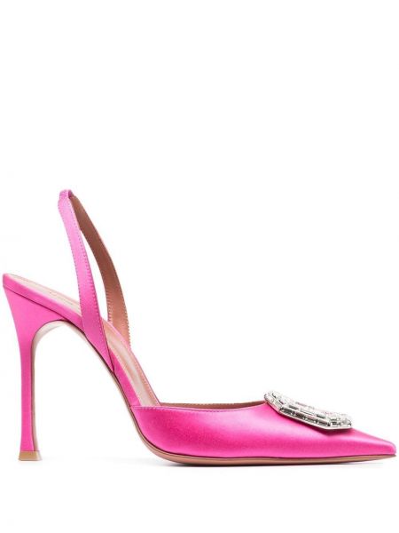 Pumpar med remmar med slingback Amina Muaddi rosa