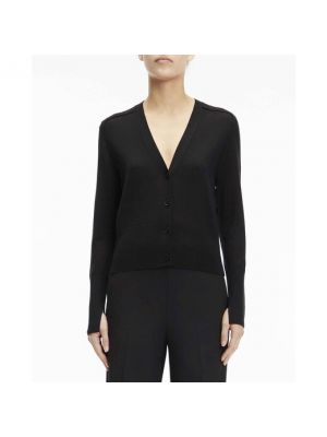 Cárdigan de lana slim fit de tela jersey Calvin Klein negro