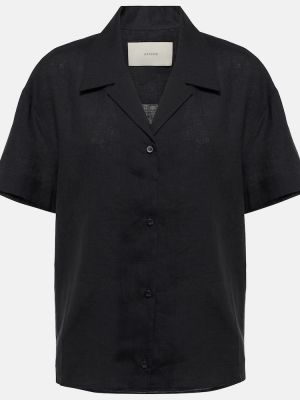 Ľanová košeľa Asceno čierna