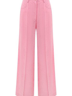 Шелковые брюки из вискозы Forte_forte розовые