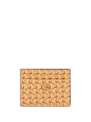 Kožená peňaženka s potlačou s paisley vzorom Etro