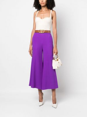 Hedvábné kalhoty Valentino Garavani fialové