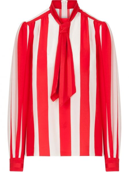 Blusa con lazo a rayas Dolce & Gabbana rojo