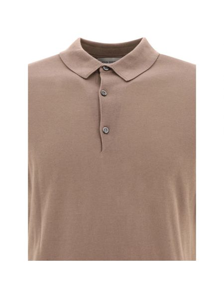 Camisa de algodón John Smedley marrón
