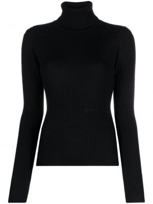 Volneni pulover iz merina Ganni črna