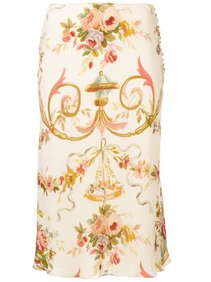 Falda midi de flores Christian Dior