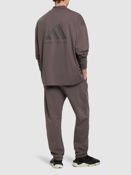 Tričko s dlhými rukávmi Adidas Originals hnedá