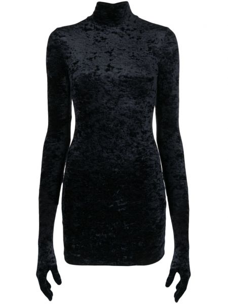 Велур коктейлна рокля Vetements черно