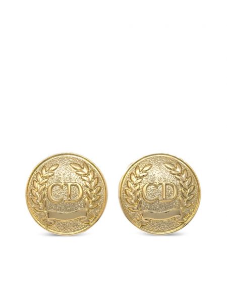Uhani z gumbi Christian Dior Pre-owned zlata