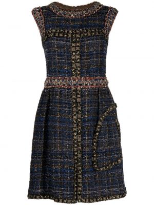 Tvídové šaty Chanel Pre-owned modré