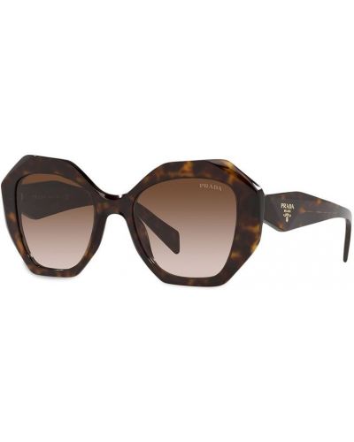 Okulary przeciwsłoneczne gradientowe oversize Prada Eyewear brązowe