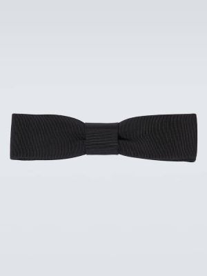 Vlnená kravata s mašľou s mašľou Saint Laurent čierna