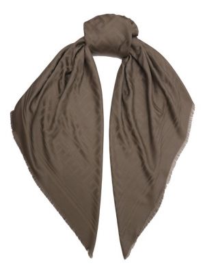Шелковый платок из вискозы Balmain хаки