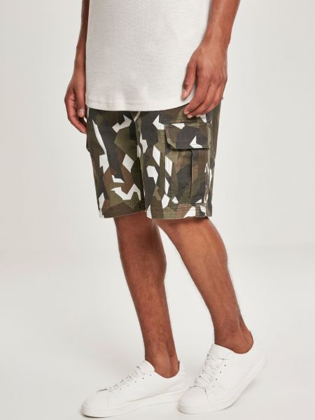 Pantaloni scurți cargo cu imprimeu geometric cu model camuflaj Uc Men