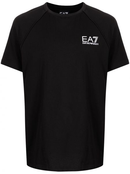 Camiseta de cuello redondo Ea7 Emporio Armani negro