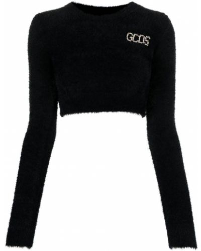 Sweter z kryształkami Gcds czarny