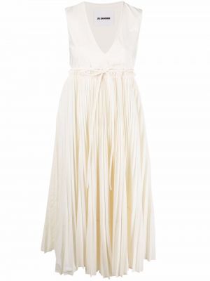 Plissert v-hals dress Jil Sander