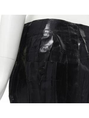 Falda de algodón Issey Miyake Pre-owned negro