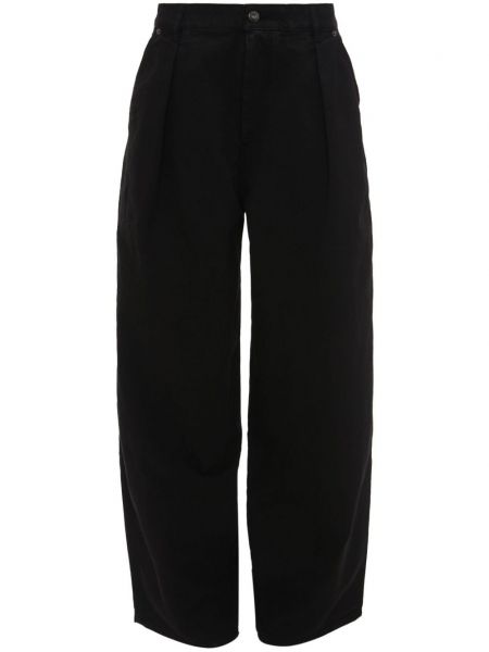 Pantaloni din bumbac cu croială lejeră Jw Anderson negru