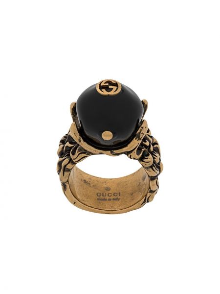 Złoty perły pierścionek Gucci