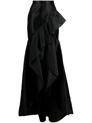 Długa spódnica z falbankami żakardowa Gemy Maalouf czarna