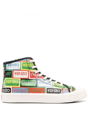 Sneakersy z nadrukiem Kenzo zielone