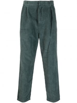 Bavlněné manšestrové rovné kalhoty Henrik Vibskov zelené