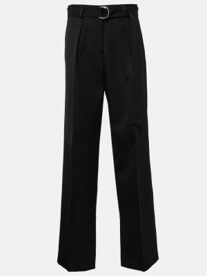 Pantalon taille haute en laine Jil Sander noir