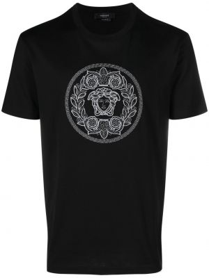 T-shirt ricamato Versace nero