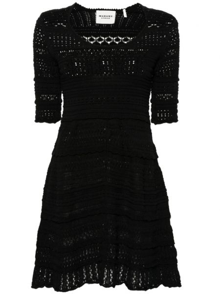 Πλεκτή βαμβακερή φόρεμα Marant Etoile μαύρο