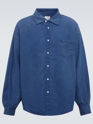 Ľanová košeľa Visvim modrá