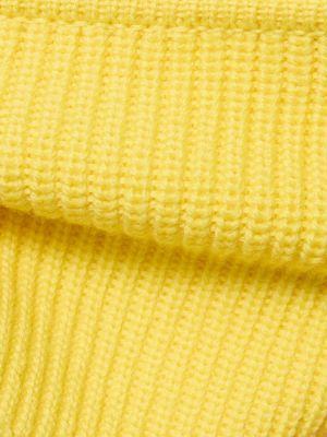 Crop top di lana in maglia Ferrari giallo