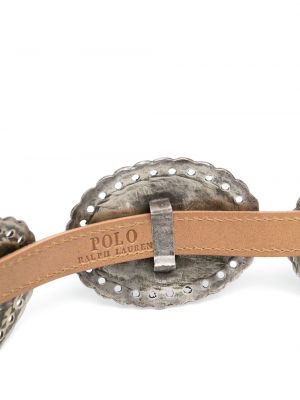 Lukuga seemisnahksed laia lõikega poekott Polo Ralph Lauren beež
