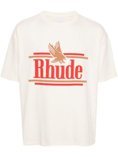 T-shirt di cotone Rhude bianco