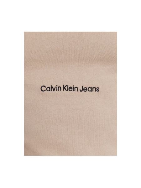 Jersey cuello alto slim fit con cuello alto de tela jersey Calvin Klein beige