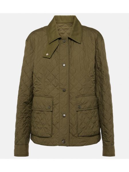Prošivena pernata jakna Moncler zelena