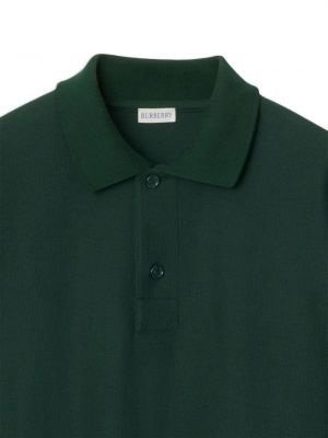 Polo en coton avec manches longues Burberry vert