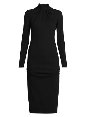 Черное трикотажное платье миди Giorgio Armani