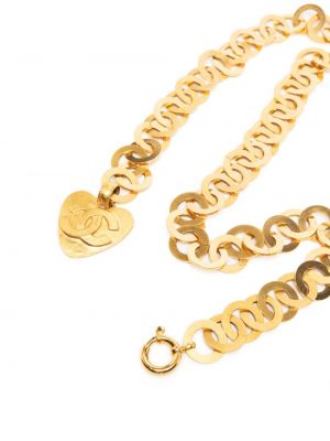 Pásek se srdcovým vzorem Chanel Pre-owned zlatý