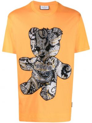 Raštuotas marškinėliai Philipp Plein oranžinė