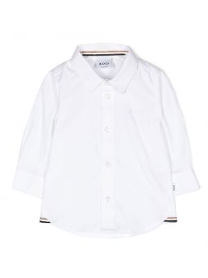 Camicia ricamata Boss Kidswear bianco